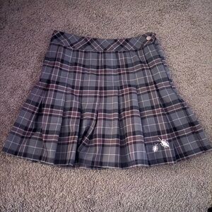 Chic Plaid Skater Skirt in Gray